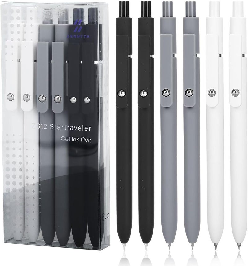 Ddaowanx Gel Pens, 0.5mm Fine Point Quick Dry Black Ink Pens Retractable, Nursing School Essentials,School Supplies, Gifts for Women (6Pcs-Black Ink) - Image 1